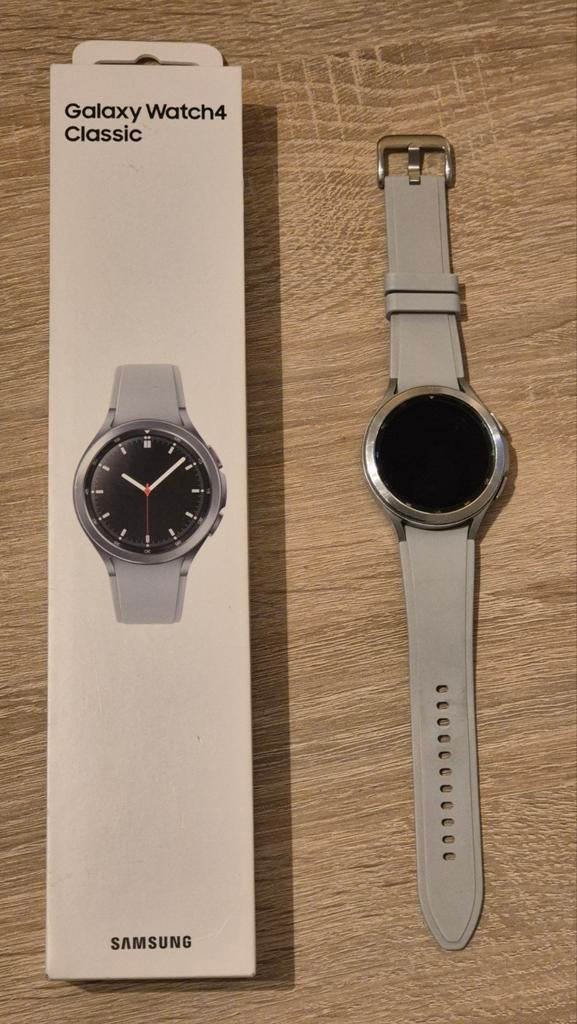 Samsung Galaxy Watch 4 46mm, Sieraden, Tassen en Uiterlijk, Smartwatches, Zo goed als nieuw, Android, Zilver, Afstand, Calorieverbanding