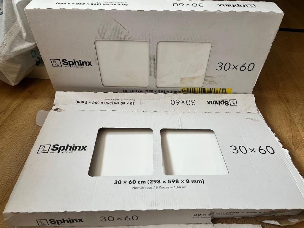 Sphinx tegels 30x60 cm (wit) – 12 stuks, Doe-het-zelf en Verbouw, Tegels, Ophalen, 60 cm of meer, Nieuw, Minder dan 5 m²