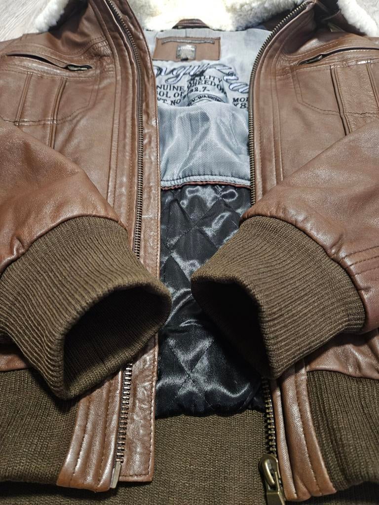 Vanguard / PME soepele schapen leren jas / jack (L) zgan, Maat 52/54 (L), Bruin, ., Ophalen of Verzenden