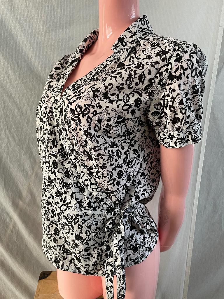 Zwarte dames Top, wikkel, maat 38. C&A. 100% katoen, Maat 38/40 (M), Zwart, Ophalen of Verzenden, Zo goed als nieuw