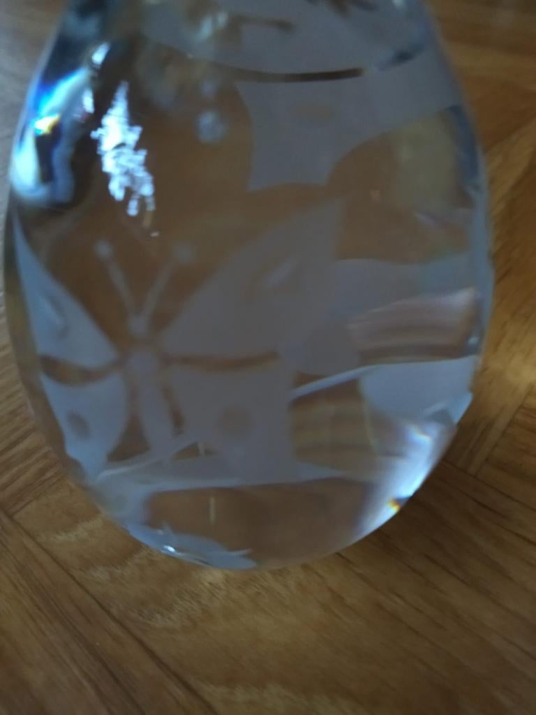 Kristallen Ei met bloem motief., Ophalen of Verzenden