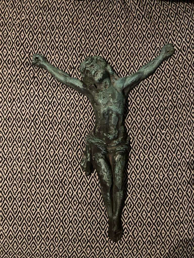 Groot bronzen crucifix, Ophalen of Verzenden