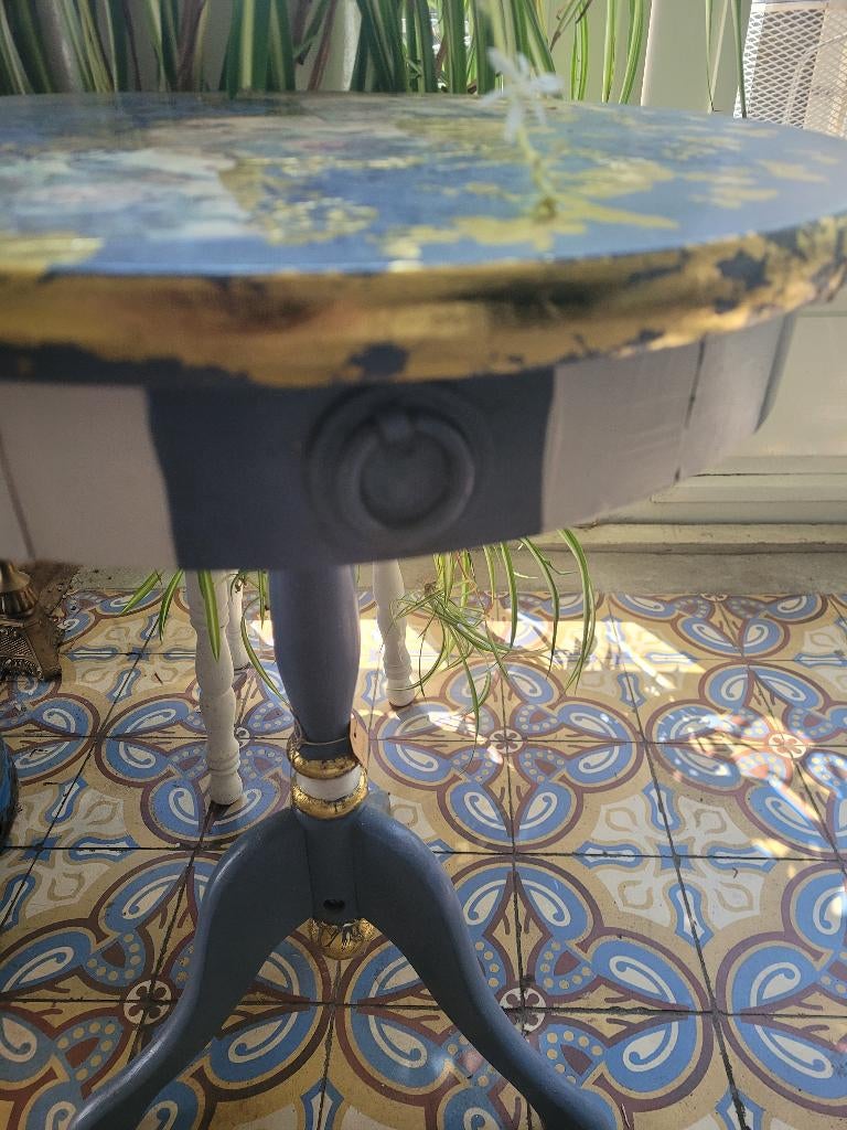 bijzettafeltje met lade wijntafeltje, Antiek en Kunst, Ophalen of Verzenden