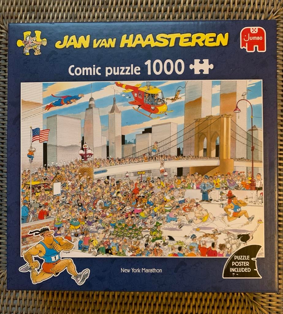 Jan van Haasteren - New York Marathon 1000 Stukjes, Hobby en Vrije tijd, Denksport en Puzzels, Ophalen of Verzenden, 500 t/m 1500 stukjes
