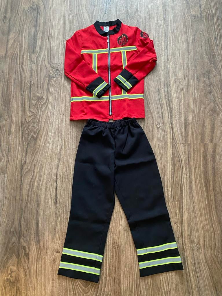 Brandweerpak Maat 140, Ophalen of Verzenden, Zo goed als nieuw, 134 t/m 140, Jongen