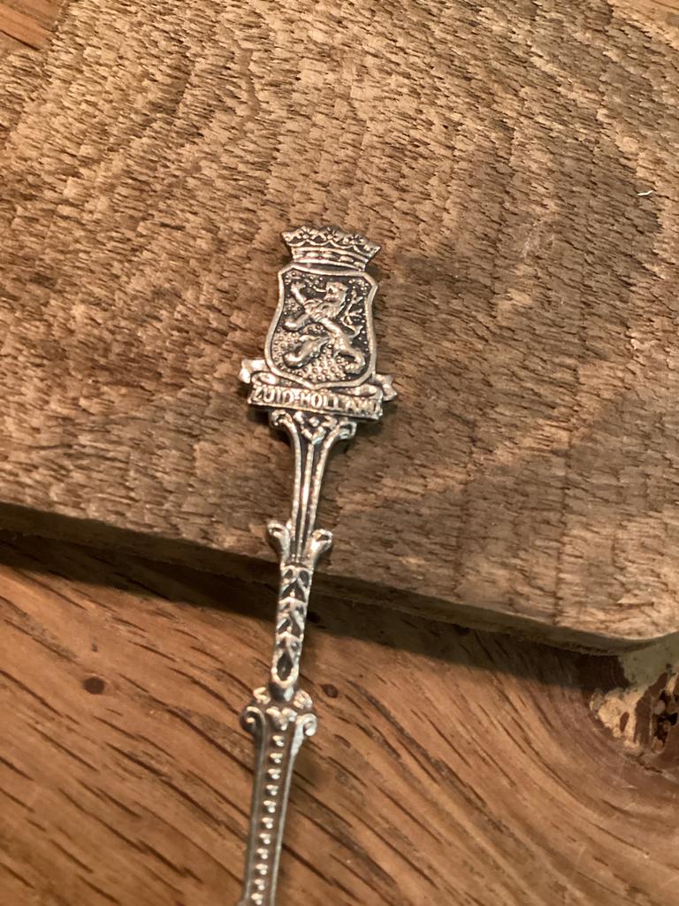 Verzilverd lepeltje Zuid Holland, Antiek en Kunst, Antiek | Bestek, Ophalen of Verzenden