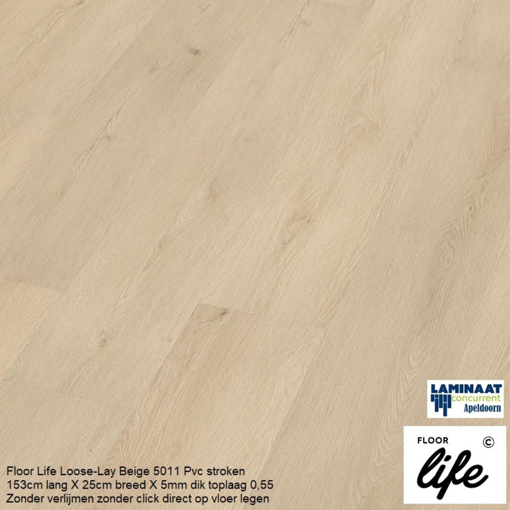 Floor Life Loose-Lay Mayfair Beige Oak 5011 Pvc stroken 5mm, 75 m² of meer, Beige, Nieuw, Ophalen of Verzenden