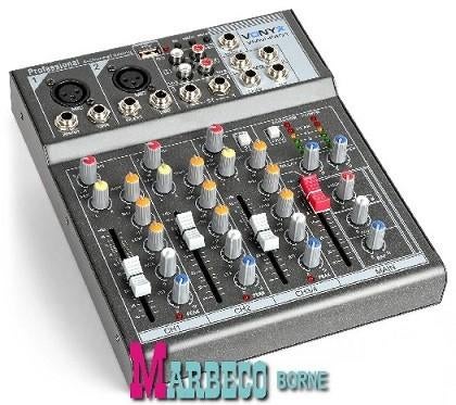 Mengpaneel, 4-kanaals muziek mixer, USB, MP3, Fantoomvoeding, Vonyx, Nieuw, Info@marbeco.nl, Overige instrumenten