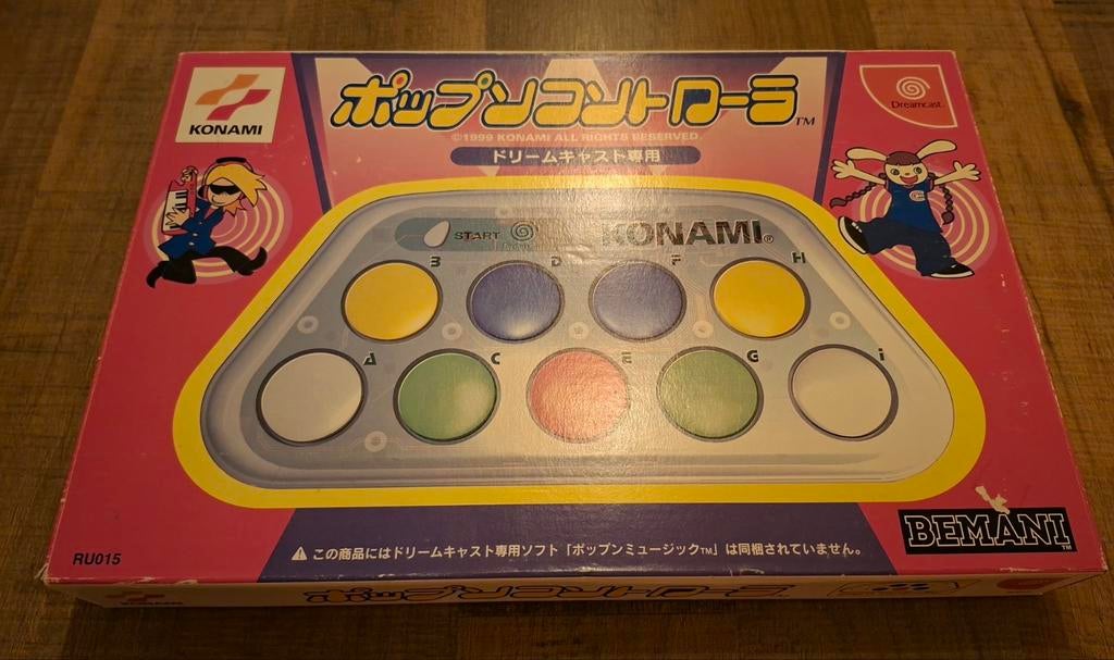 Dreamcast Pop 'N Music controller en game Japans, Spelcomputers en Games, Spelcomputers | Sega, Met games, Ophalen of Verzenden