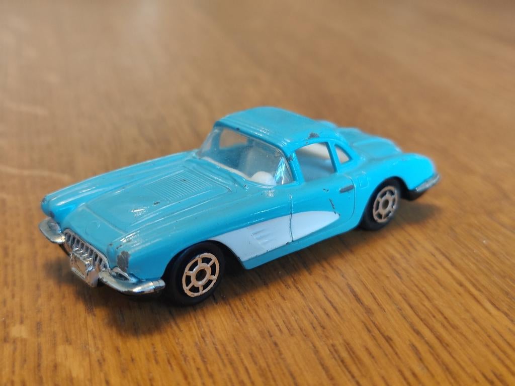 Majorette Chevrolet Corvette BLAUW, Ophalen of Verzenden, Zo goed als nieuw, Auto