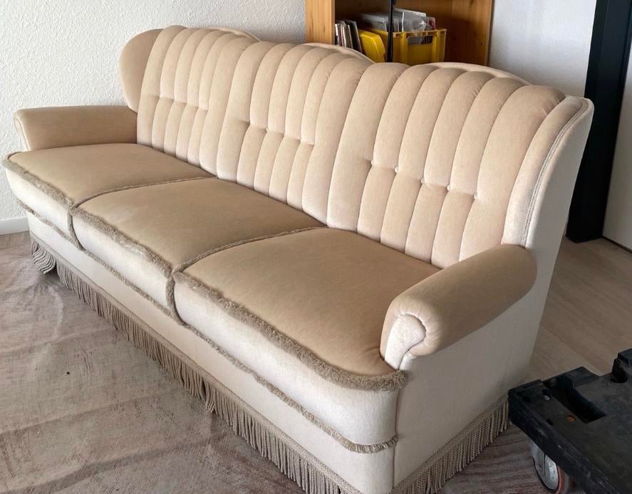 Vintage bank franjes als nieuw sofa barok queen ann, Ophalen, Zo goed als nieuw