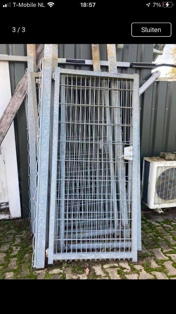 Poort dubbelstaafmat hekwerk professioneel 8/6/8, Ophalen, Met poort, Dubbelstaafmat hekwerk, Zo goed als nieuw