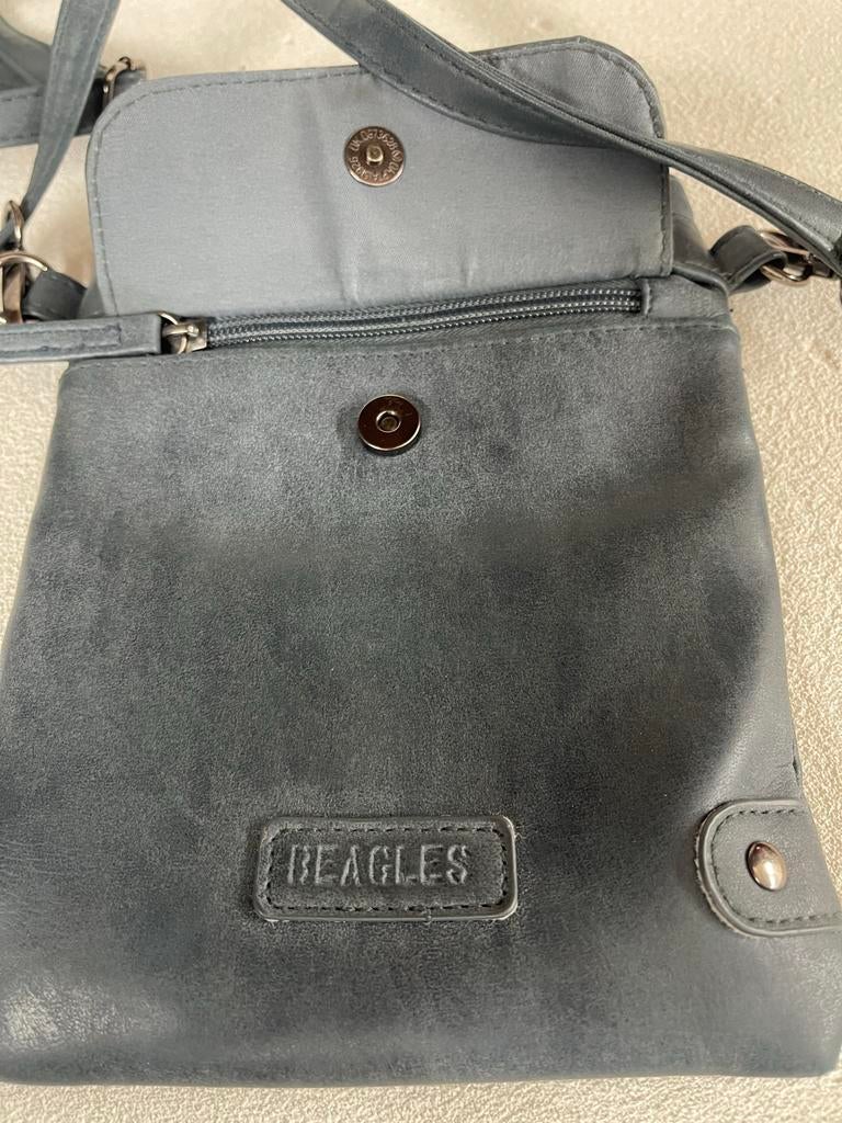 Stijlvolle grijze schoudertas van Beagles, Ophalen of Verzenden, Zo goed als nieuw, Blauw, Schoudertasje