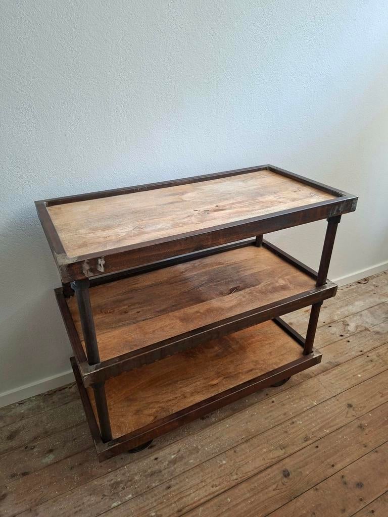 Supersterke industriële trolley kar sidetable serveerwagen., Ophalen, 50 tot 100 cm, Zo goed als nieuw, Minder dan 100 cm