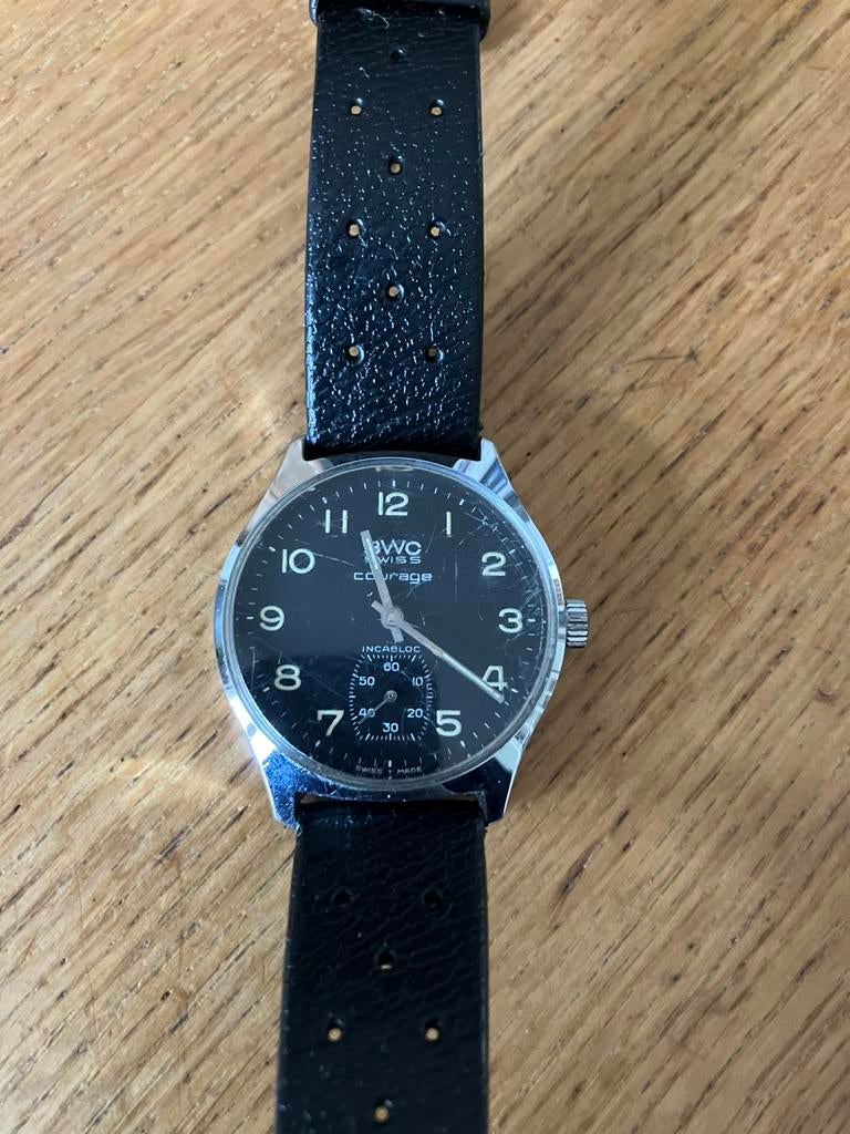 Horloge BWC Courage incabloc Swiss, Sieraden, Tassen en Uiterlijk, Horloges | Antiek, Ophalen of Verzenden, Staal, Overige merken