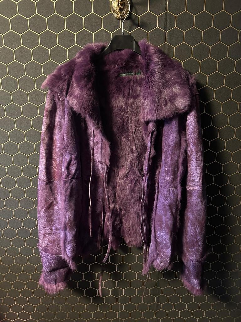 Paarse Sugar by Lillian van der Kolk Jas - XL bont suede, Paars, Maat 46/48 (XL) of groter, Ophalen of Verzenden, Zo goed als nieuw