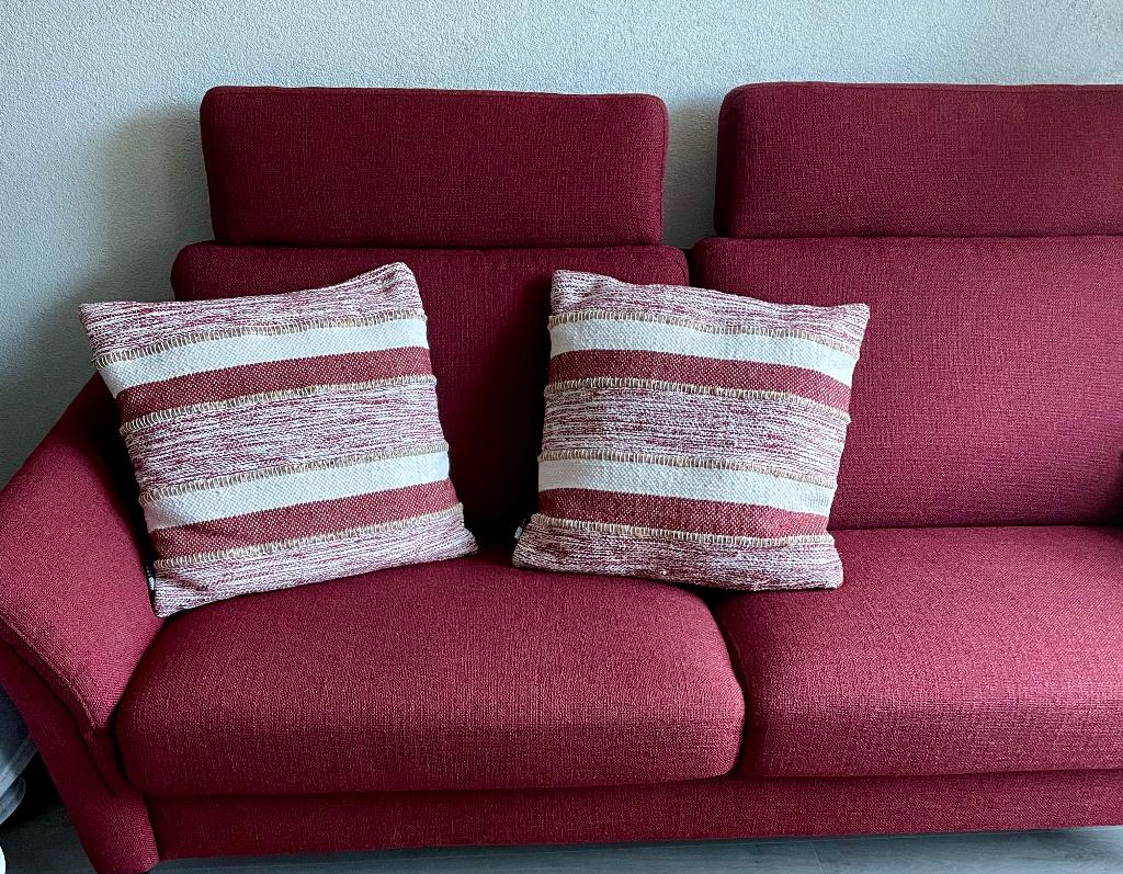 Lime-light sierkussen rood beige naturel gestreept NIEUW, Huis en Inrichting, Woonaccessoires | Kussens, Nieuw, Rood, Vierkant