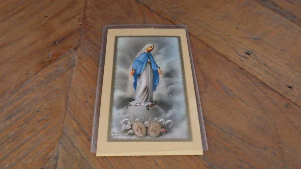 twee vintage Bidprentjes: The memorare Of St. Bernard, Verzamelen, Ophalen of Verzenden, Huis en Inrichting