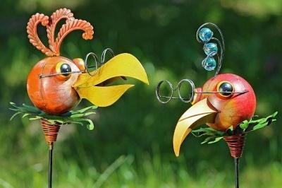 Tuinsteker, tuinprikker mooie Vogel, Pelikaan, Paradijsvogel, Ophalen of Verzenden, Nieuw, Metaal, Dierenbeeld