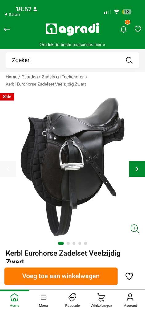 Veelzijdigheidszadel pony 16 inch, Dieren en Toebehoren, Ophalen of Verzenden, Zo goed als nieuw, Overige soorten