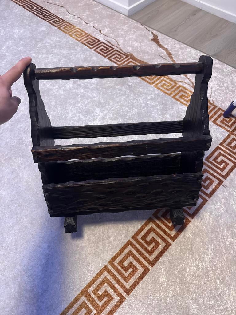 Vintage houten flessenrek / drager, Huis en Inrichting, Woonaccessoires | Kisten, Gebruikt, 50 tot 75 cm, Minder dan 50 cm, Overige houtsoorten