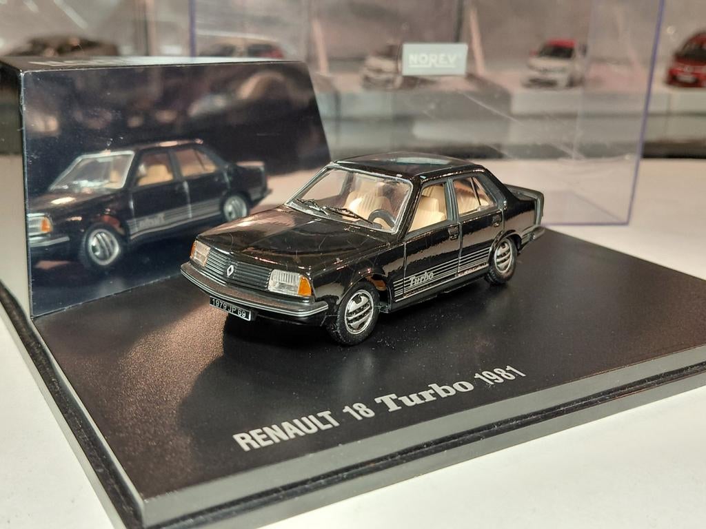 Renault 18 Turbo ph1 1980-1984 zwart 1/43 Norev, Ophalen of Verzenden, Gebruikt, Auto, Norev