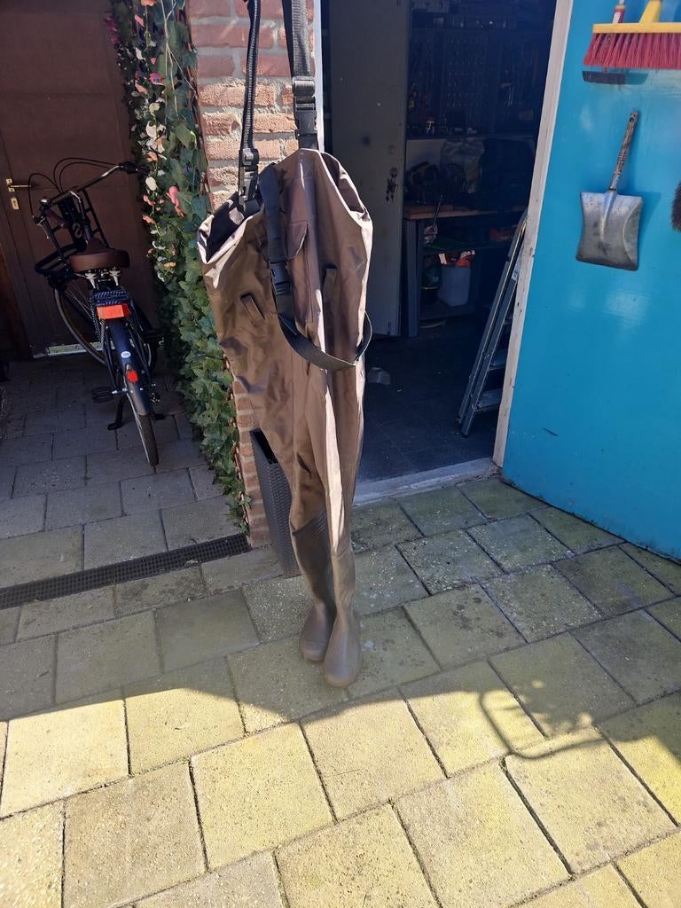 Bruine waadpak maat xxl  laarzen maat  46, Watersport en Boten, Ophalen, Zo goed als nieuw, Kleding