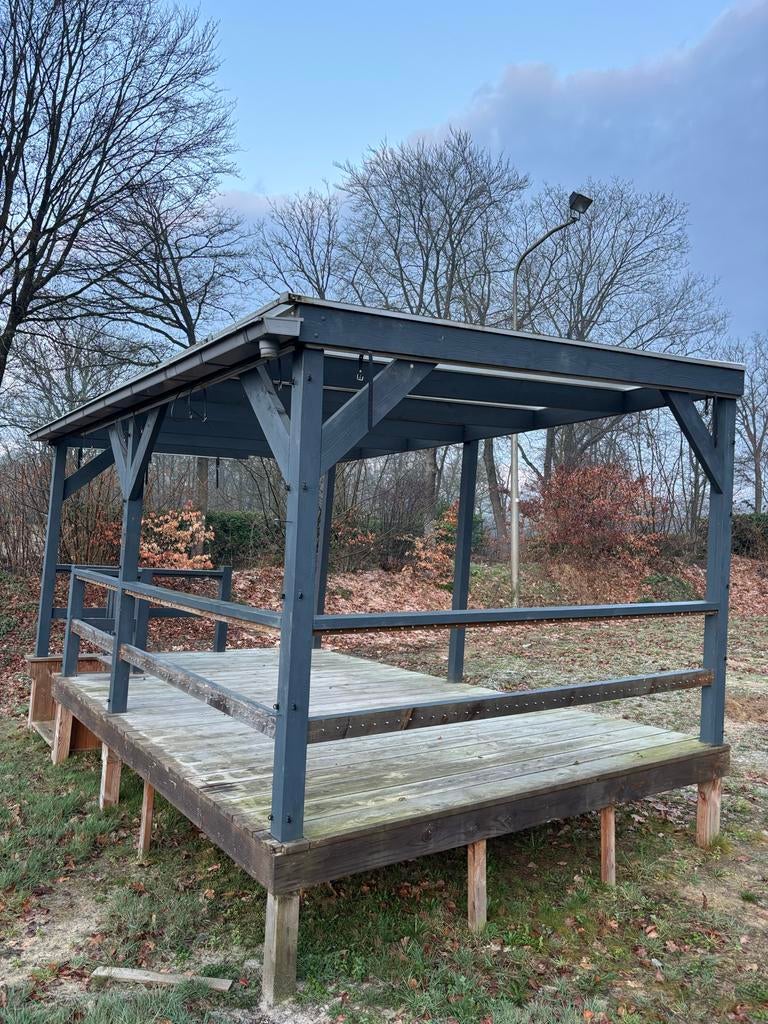 Houten veranda met dak en reling, Tuin en Terras, Overkappingen, Ophalen, Gebruikt, Veranda