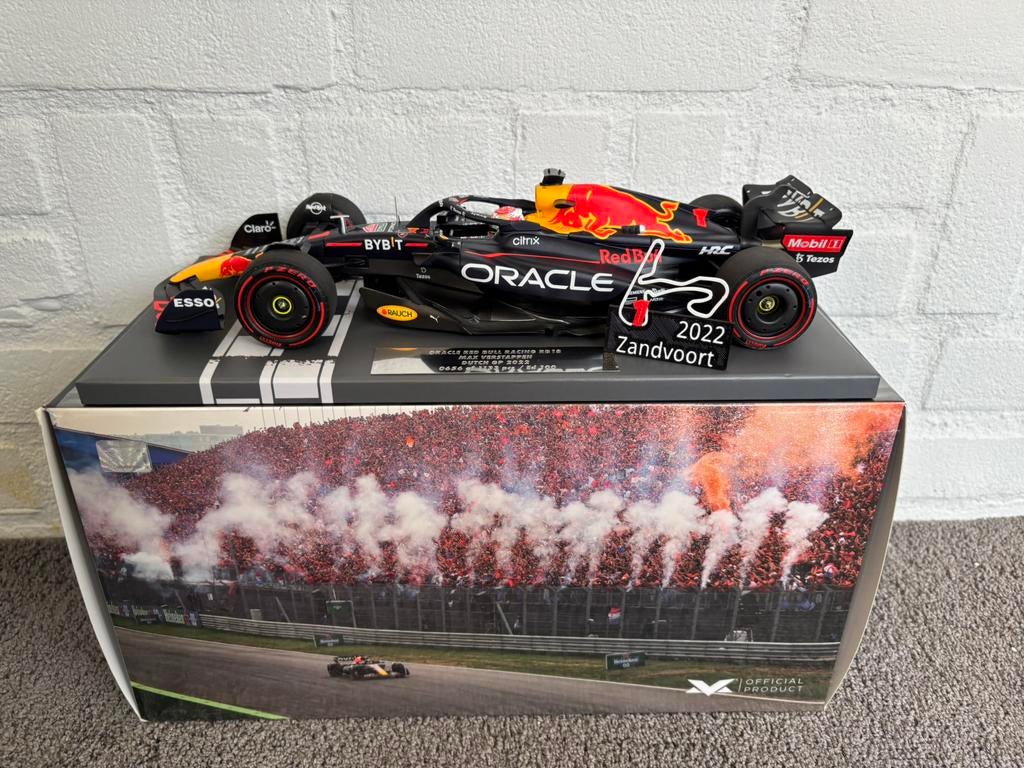 Max verstappen RB18 winner zandvoort 2022 1:18 model, Verzamelen, Ophalen of Verzenden, Zo goed als nieuw, Formule 1