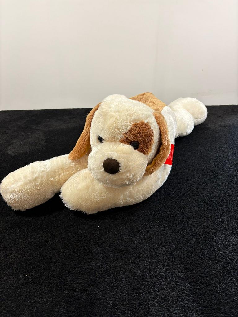 Liggende knuffelhond, Gebruikt, Overige merken, Met label, Middelgroot (20 tot 80 cm)