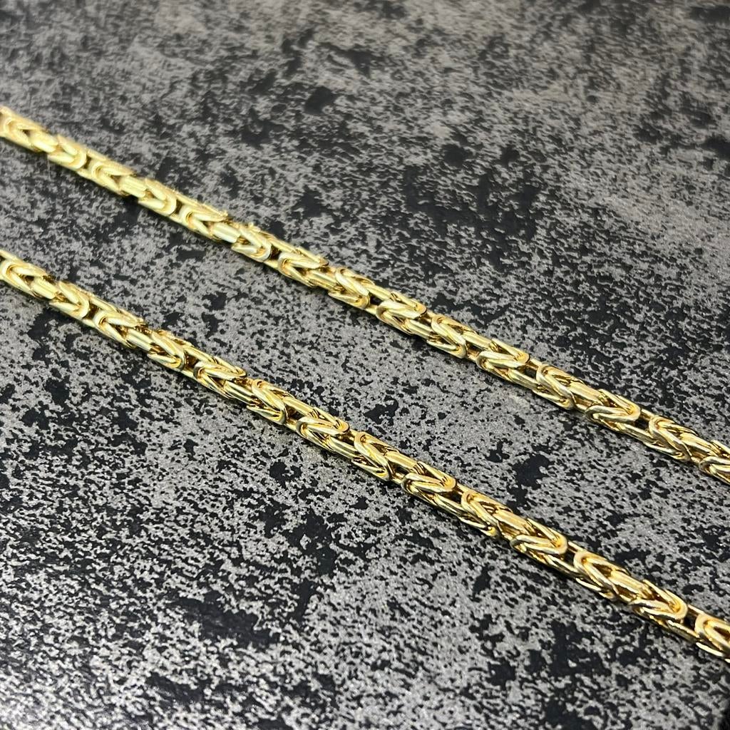 14 karaats gouden ketting massief koningsketting, Ophalen of Verzenden, Nieuw, Goud