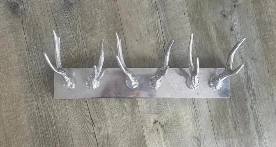 Pols Potten Gewei Kapstok - Zilverkleurig Design, Wandkapstok, Nieuw, Ophalen of Verzenden, Minder dan 100 cm