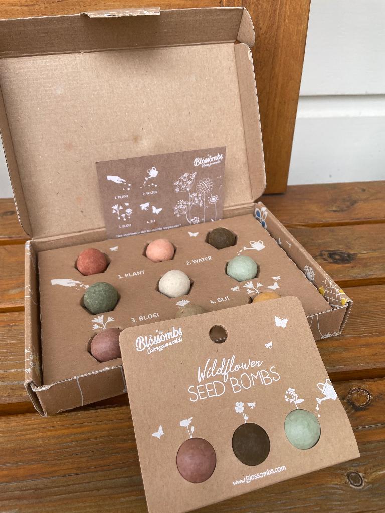 Blossombs gift box medium zaadbommetjes bloemen, Ophalen of Verzenden, Volle zon