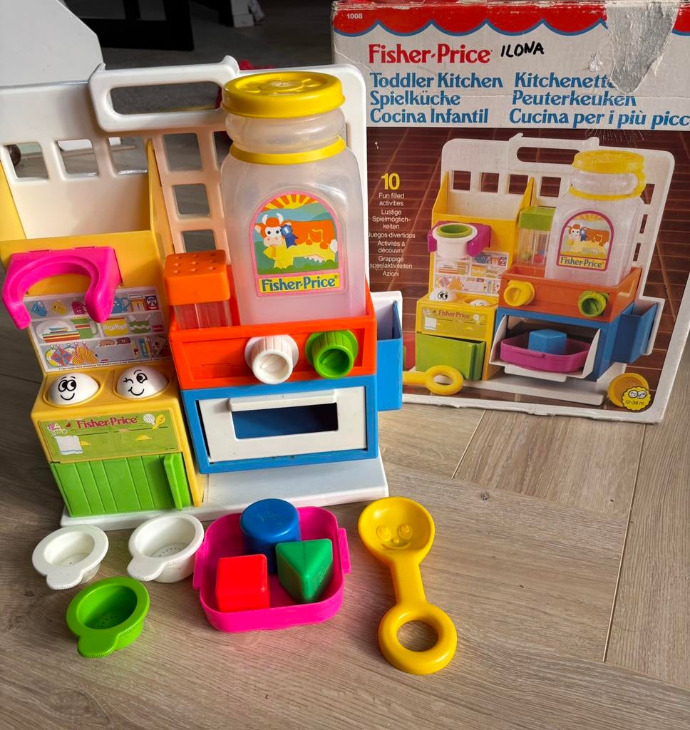 FISHER PRICE KEUKEN 1986 NR1008 VINTAGE, Ophalen of Verzenden, Zo goed als nieuw, Speelset