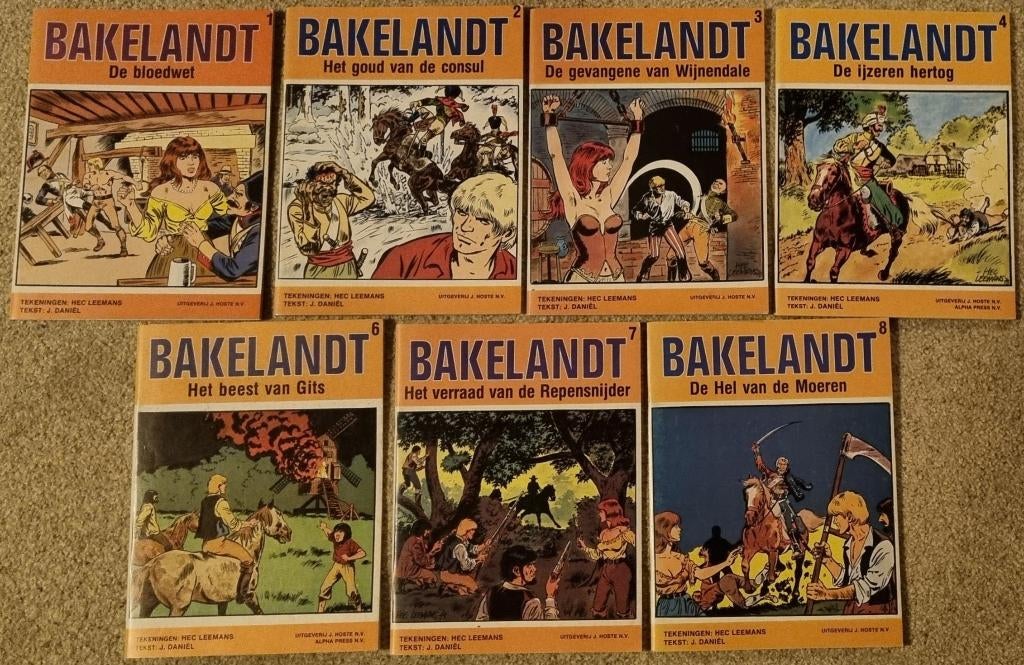 Bakelandt | 1 t/m 8 | Hec Leemans | 7 albums in 1 koop, Hec Leemans, Ophalen of Verzenden, Zo goed als nieuw, Meerdere stripboeken