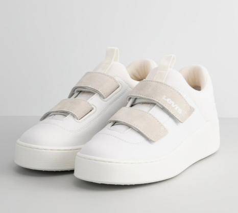 Levi's Levis Mullet witte sneakers klittenbandsluiting mt 39, Wit, Nieuw, Ophalen of Verzenden, Sneakers of Gympen