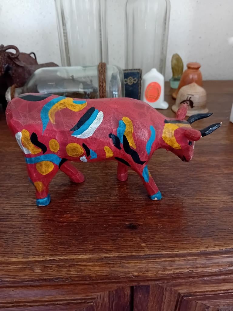 2 Brocante houten koeien, Ophalen of Verzenden