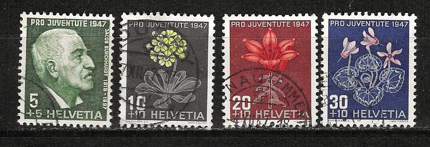 Zwitserland 488-491, Ophalen of Verzenden, Gestempeld