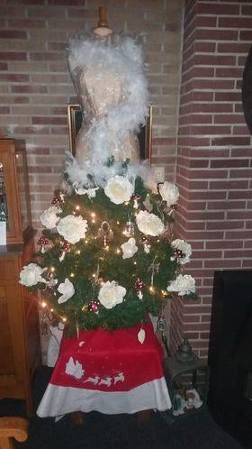 Kerstboom Pas Pop met verlichting en boa., Diversen, Kerst, Ophalen, Zo goed als nieuw