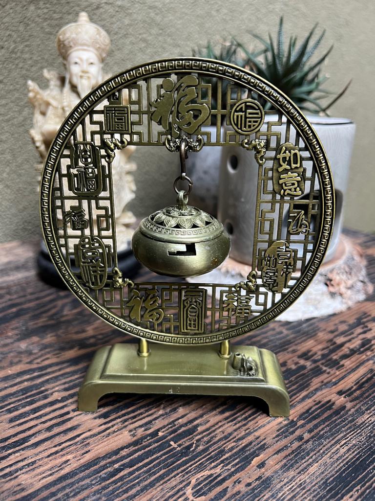 Chinese metalen wierookbrander chinees aziatisch, Overige kleuren, Nieuw, Ophalen of Verzenden, https://verburgtvintage.nl/#contact