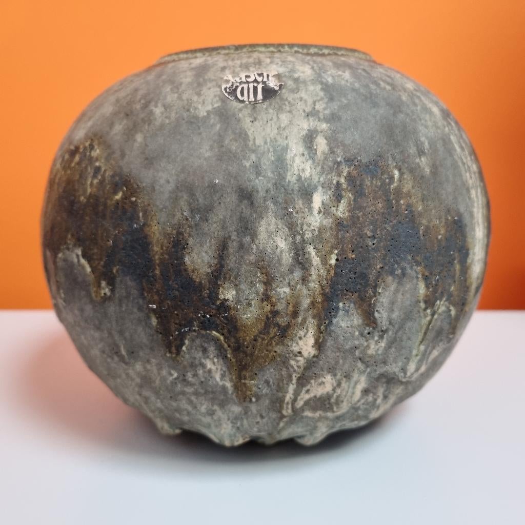 retro vintage bolvaas Ruscha Keramiek West Germany, Aardewerk of Porselein, Ophalen of Verzenden, Zo goed als nieuw, Minder dan 50 cm