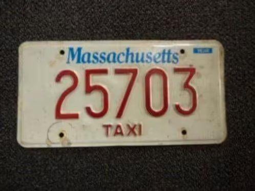 Kentekenplaat licenseplate Massachusetts Taxi USA, Verzenden, Gebruikt, Auto's