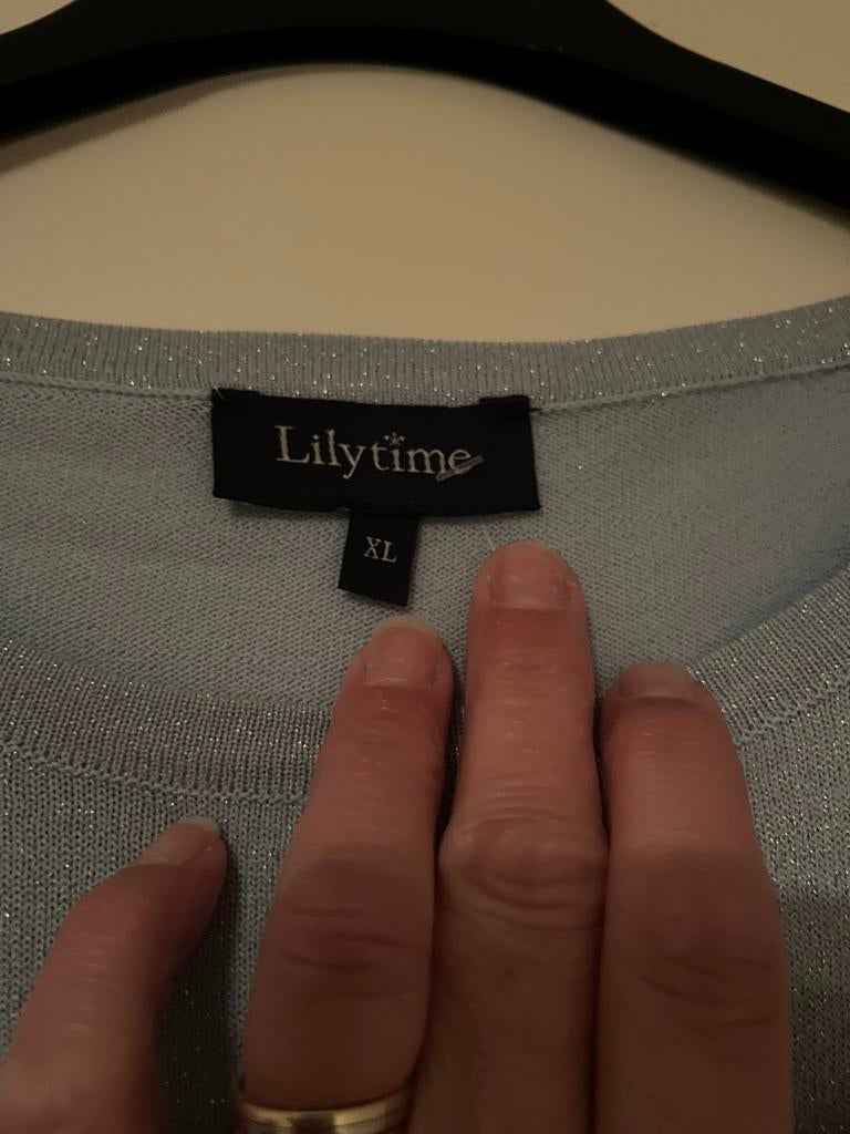 Lilytime Vest Lichtblauw met Glittertjes zie laatste foto!, Ophalen of Verzenden, Zo goed als nieuw, Maat 46/48 (XL) of groter