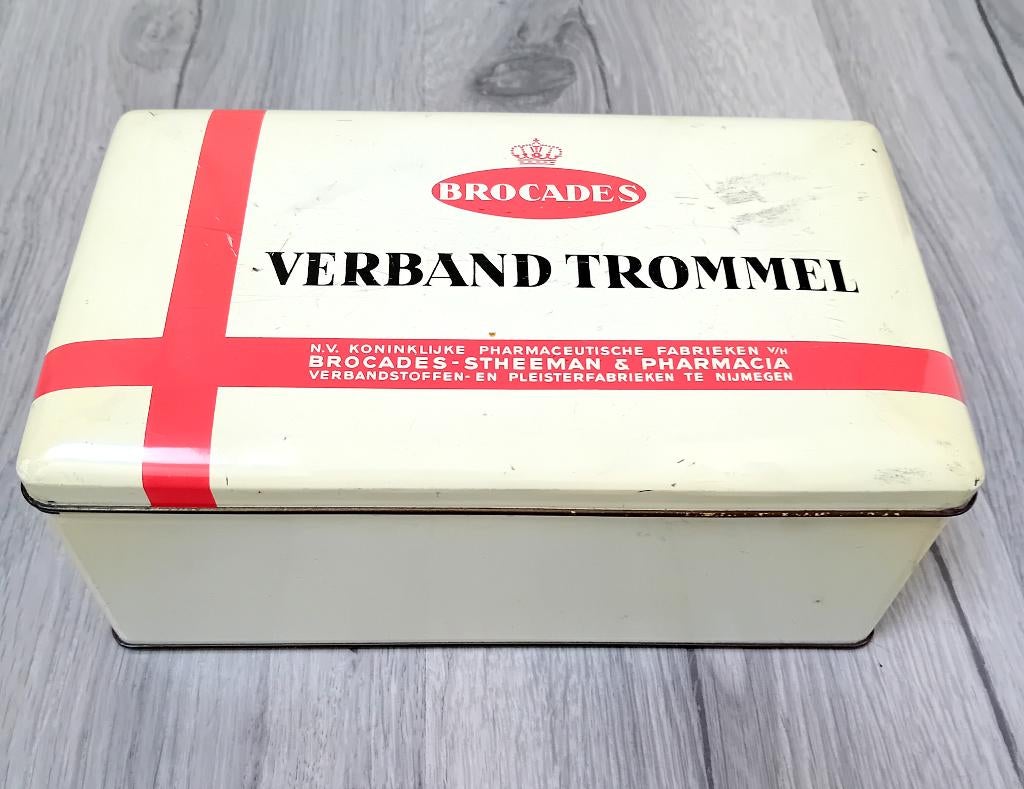 vintage Brocades verbandtrommel uit de jaren 50-70, Verzamelen, Blikken, Ophalen of Verzenden, Overige