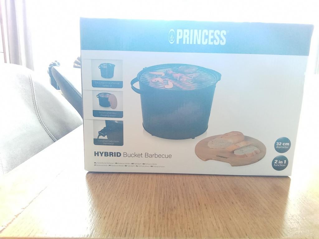 Princess Hybrid Bucket BBQ, 32 cm, met snijplank, Ophalen