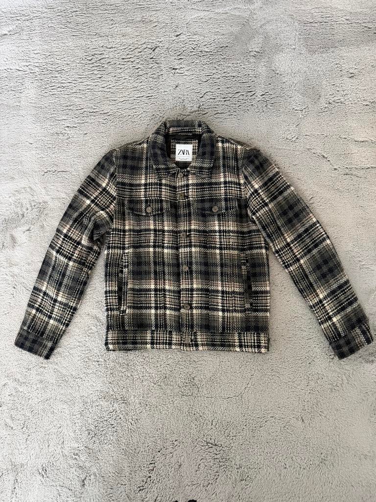 Zara Tweed Geruit Jasje Maat S, Ophalen of Verzenden, Gedragen, Maat 46 (S) of kleiner, Grijs