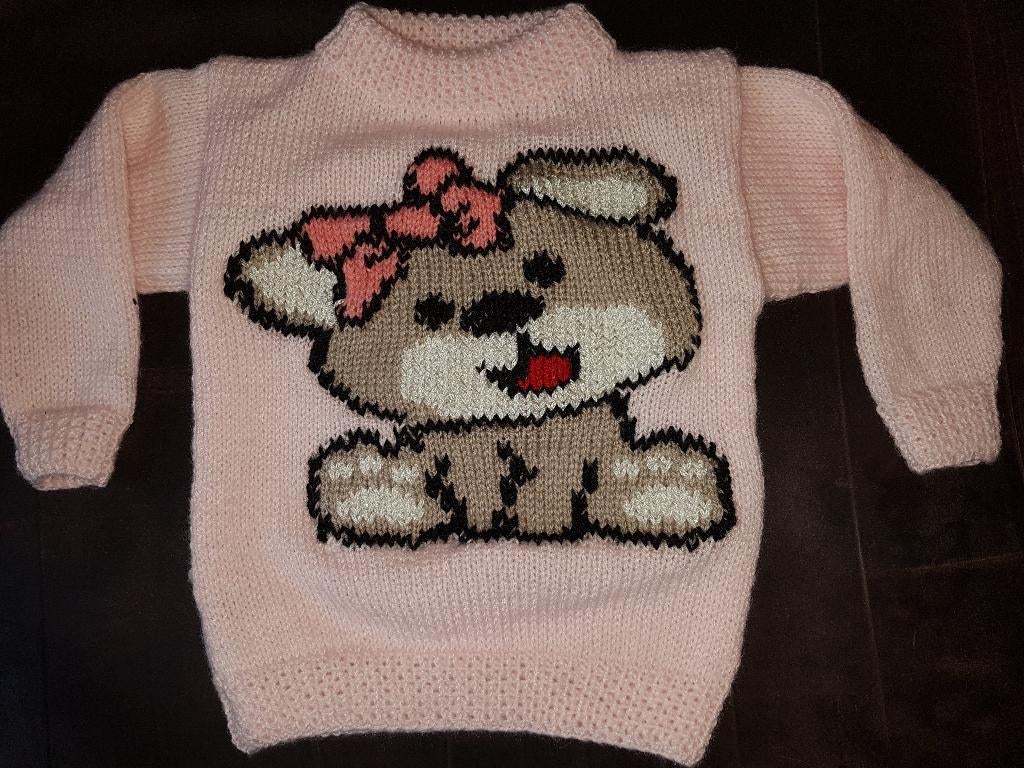 Beer met strik trui breipatroon, Ophalen of Verzenden, Zo goed als nieuw, Breien, Patroon of Boek