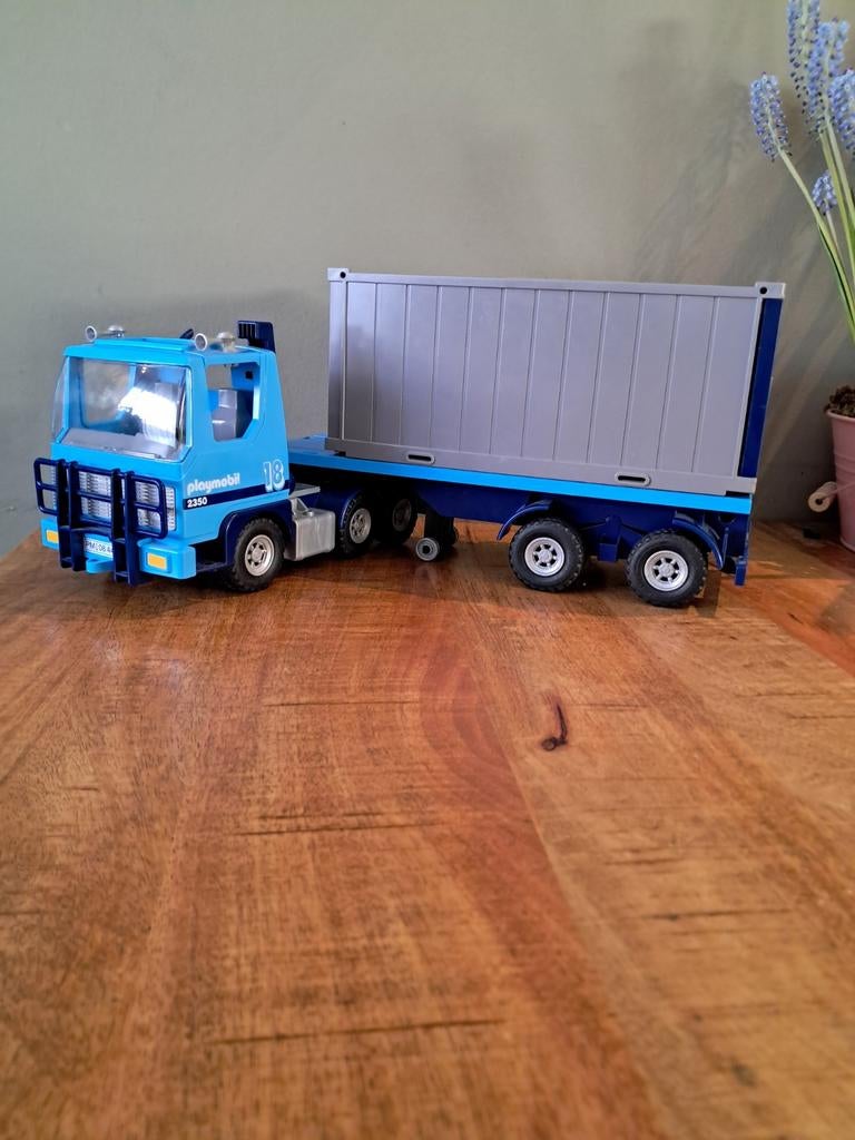Playmobil vrachtwagen met container, Ophalen of Verzenden, Zo goed als nieuw, Los playmobil