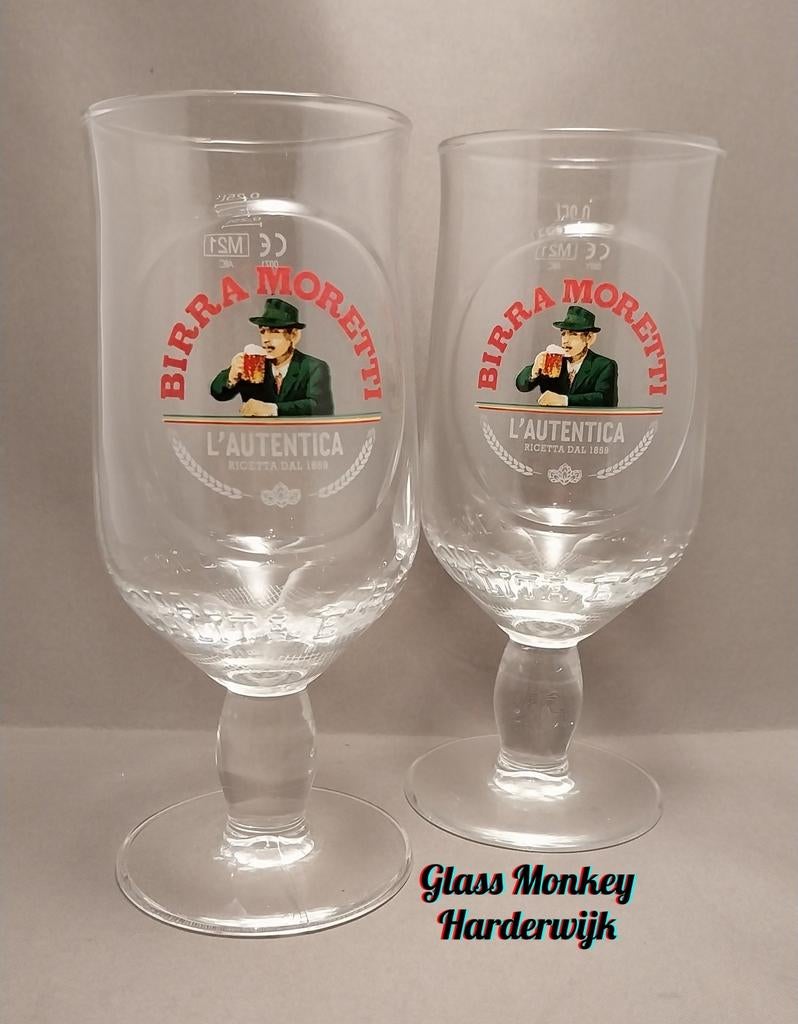 Birra Moretti bierglazen. 50cl, Ophalen of Verzenden, Nieuw, Glas of Glazen, Overige merken