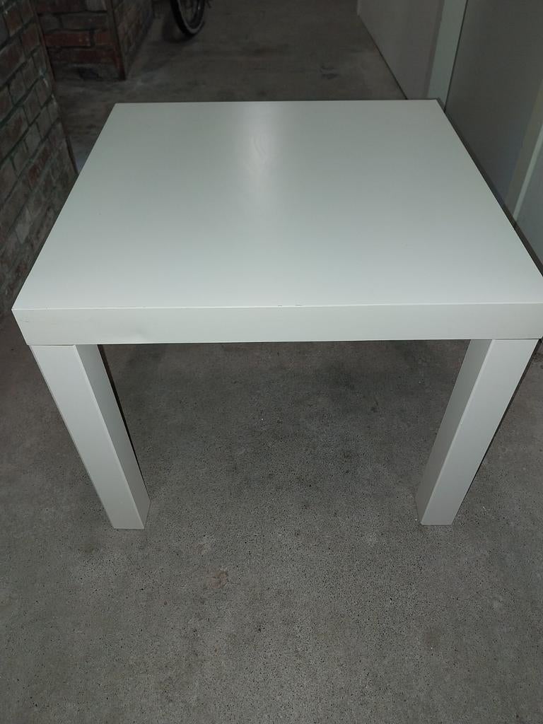 2 Witte Ikea Lack bijzettafels - Salontafel/Nachtkastje, Minder dan 45 cm, Minder dan 55 cm, Gebruikt, Modern, Scandinavisch